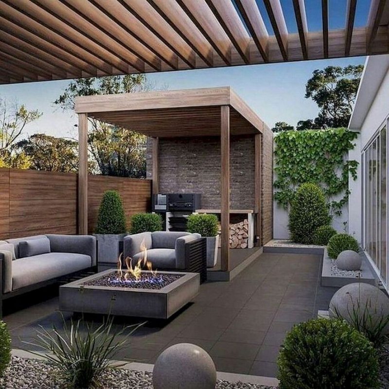 Modern Pavilion with a Flat Roof