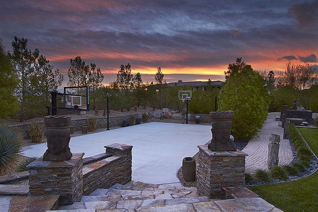 Backyard Basketball Court Ideas with Stoneworks