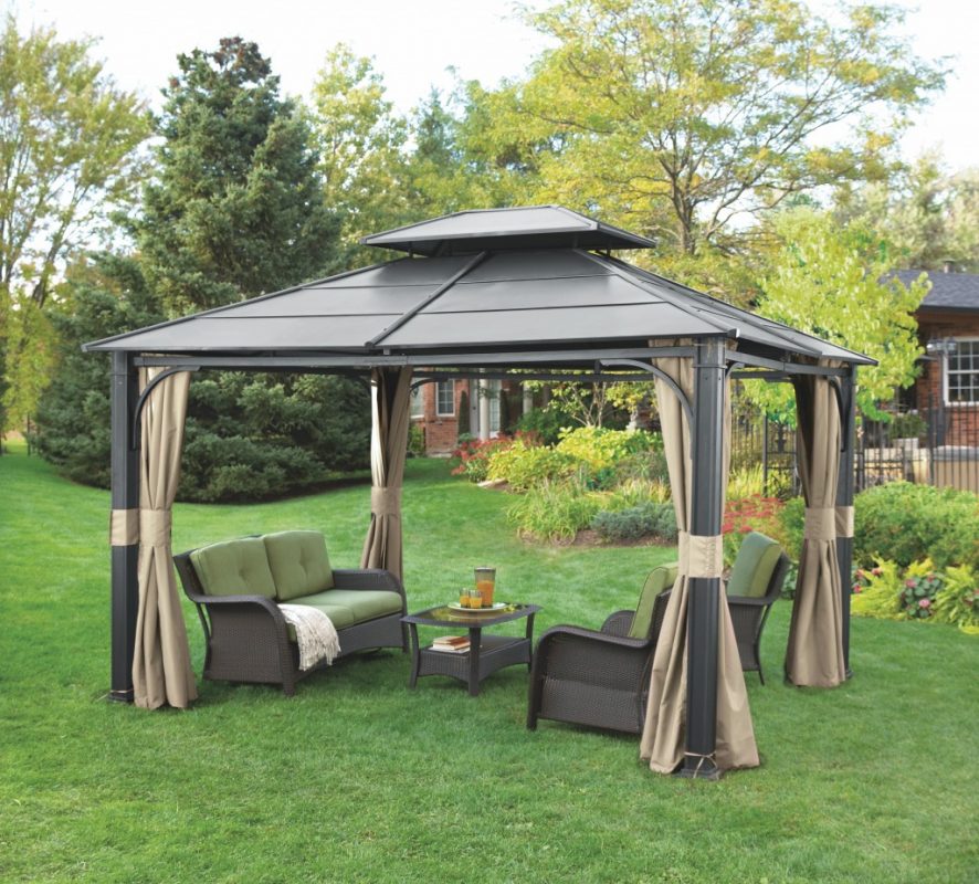 Fancy Pavilion with Curtains